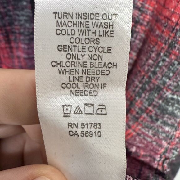 Maurices Plaid Button-Front Peplum Top Women’s Size XXL Red Black & Purple - Picture 8 of 11